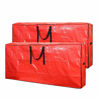 Picture of Sattiyrch Christmas Tree Storage Bag- 2 pack - Fits Up to 9 ft Xmas Disassembled Trees with Durable Reinforced Handles & Dual Zipper -Waterproof Material Protects from Dust,Moisture(Red, 9ft)