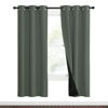 Picture of NICETOWN 100% Blackout Curtains 70" Long, Pair of Energy Smart & Noise Blocking Out Drapes for Baby Room Window, Thermal Insulated Guest Room Lined Window Dressing(Dark Mallard, 37" Wide)