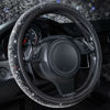 Picture of CAR PASS Bling Diamond Leather Steering Wheel Cover, Bling Sparkly Crystal Glitter Rhinestones Universal Fit 14" 1/2-15" Car Wheel Protector for Women Girl Fit Suvs,Vans,Sedans,Trucks, Black Silver