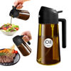Picture of YARRAMATE 16oz/470ml Light-Blocking Dark Oil Sprayer for Cooking, 2 in 1 Olive Oil Dispenser Bottle for Kitchen, Premium Dark Amber Glass Oil Bottle, Food-Grade Oil Mister for Air Fryer, BBQ (Black)