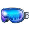 Picture of ZIONOR Lagopus Ski Snowboard Goggles UV Protection Anti fog Snow Goggles for Men Women Adult Youth VLT 15% Blue Frame Mirrored Blue Lens