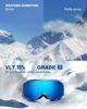 Picture of ZIONOR Lagopus Ski Snowboard Goggles UV Protection Anti fog Snow Goggles for Men Women Adult Youth VLT 15% Blue Frame Mirrored Blue Lens