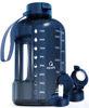 Picture of AQUAFIT 64 oz Water Bottle with Time Marker - Straw & Chug Lid - BPA Free Half Gallon Water Bottle, Big Water Bottle with Straw, Gym Water Bottle with Handle, Gallon Water Jug (Nebula, 64 oz)