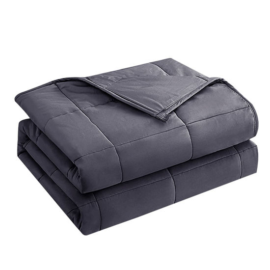 Picture of yescool Weighted Blanket for Adults (15 lbs, 48" x 72", Grey) Cooling Heavy Blanket for Sleeping Perfect for 140-160 lbs, Twin Size Breathable Blanket with Premium Glass Bead, Machine Washable