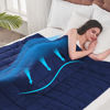 Picture of yescool Weighted Blanket for Adults (20 lbs, 80” x 87”, Blue) Cooling Heavy Blanket for Sleeping Perfect for 190-210 lbs, Queen Size Breathable Blanket with Premium Glass Bead, Machine Washable