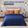 Picture of yescool Weighted Blanket for Adults (20 lbs, 80” x 87”, Blue) Cooling Heavy Blanket for Sleeping Perfect for 190-210 lbs, Queen Size Breathable Blanket with Premium Glass Bead, Machine Washable