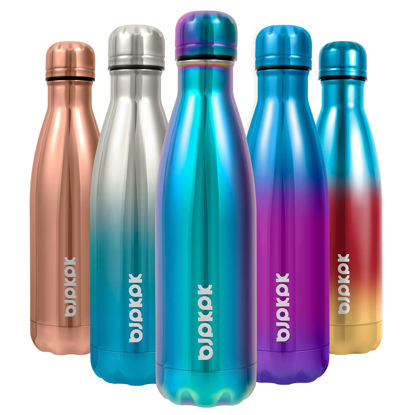 Picture of BJPKPK Insulated Water Bottles -17oz/500ml -Stainless Steel Water bottles, Sports water bottles Keep cold for 24 Hours and hot for 12 Hours,Shining Purple