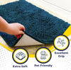 Picture of Muddy Mat® Original Dog Door Mat for Muddy Paws, Super Absorbent Microfiber, Non-Slip Washable Pet Rug, Quick Dry Chenille Entryway Carpet, Machine Washable Indoor Outdoor mat, Atlantic Blue 24"x72"