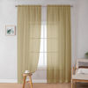 Picture of OWENIE Sheer Curtains, Sheer Curtains 84 Inch Length 2 Panels Set, Light Filtering Voile Fimly Sheer Drapes for Living Room/Bedroom, 2pcs, Gold Solid Rod Pocket Sheer Curtains, Each 42" W x 84" L
