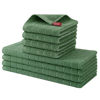Picture of Homaxy Kitchen Towels and Dishcloths Set, 12 x 12 and 13 x 28 Inches, Set of 8 Bulk Cotton Terry Kitchen Towels Set, Checkered Designed, Soft and Super Absorbent Dish Towels, Grass Green
