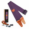 Picture of Guitar Strap, Vintage Nylon Full Grain Leather Ends Guitar Straps with Pick Pocket for Bass, Electric & Acoustic Guitar, Come with Free Strap Button, 1 Pair Strap Locks and 4 Guitar Picks (Purple)