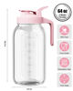 Picture of 64 oz Glass Pitcher with Lid, Large Wide Mouth Mason Jar Pitcher with Pour Spout, Pink Sun Tea Glass Jar for Outside, Glass Water Pitcher Great for Drink, Cold Beverages and Breast Milk