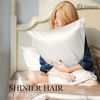Picture of 100% Mulberry Silk Pillowcase for Hair and Skin, 22 Momme Natural Silk Pillow Case with Zipper, Silk Pillow Cover for Women Mom Men (Ivory White, King 20''×40'')