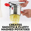 Picture of Zulay Kitchen Premium Large 15oz Potato Ricer, Heavy Duty Professional Stainless Steel Potato Masher and Ricer Kitchen Tool, Press and Mash Kitchen Gadget - Red and Silver 3 Disc