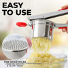 Picture of Zulay Kitchen Premium Large 15oz Potato Ricer, Heavy Duty Professional Stainless Steel Potato Masher and Ricer Kitchen Tool, Press and Mash Kitchen Gadget - Red and Silver Fixed Disc