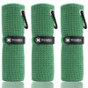 Picture of Handy Picks Microfiber Golf Towel (16" X 16") with Carabiner Clip, Waffle Pattern Golf Towel Hook and Loop Fastener - The Convenient Golf Cleaning Towel Dark Green