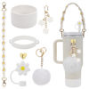 Picture of Stanley Cup Accessories Set Including 1 Pcs Water Bottle Handle Strap, 1 Pcs Siliocne Stanley Cup Boot, 1 Pcs Siliocne Straw Cover, 2 Pcs Stanley Charms for Stanley Cup 40oz & 30oz Tumbler (White)…