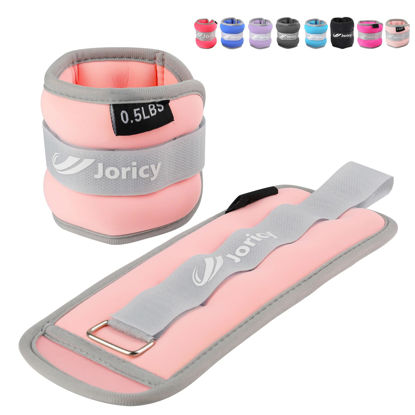 Picture of Ankle Weights, Wrist Leg Arm Weights for Women Men Kids with Adjustable Straps, Strength Training Weighted for Jogging, Running, Walking, Fitness, Gym Workout - 4LBS Pair (2 LB Each Weight), Light