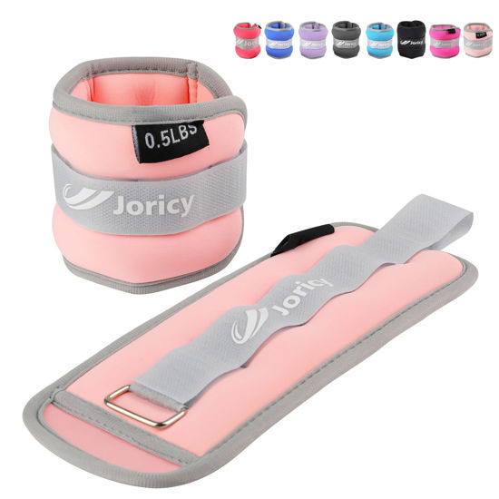 Picture of Ankle Weights, Wrist Leg Arm Weights for Women Men Kids with Adjustable Straps, Strength Training Weighted for Jogging, Running, Walking, Fitness, Gym Workout - 4LBS Pair (2 LB Each Weight), Light