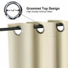 Picture of ChrisDowa Grommet Room Darkening Curtains for Bedroom and Living Room - 2 Panels Set Thermal Insulated Blackout Curtains (Beige, 52 x 95 Inch)