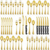 Picture of 72 Pcs Gold Silverware Set with Steak Knives, Stainless Steel Flatware Cutlery Set Service for 12, Kitchen Tableware Set, Utensil Set for Home and Restaurant, Knives Forks Spoon Set, Dishwasher Safe
