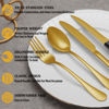 Picture of 72 Pcs Gold Silverware Set with Steak Knives, Stainless Steel Flatware Cutlery Set Service for 12, Kitchen Tableware Set, Utensil Set for Home and Restaurant, Knives Forks Spoon Set, Dishwasher Safe