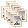 Picture of upsimples 5x7 Picture Frame Set of 10, Display Pictures 4x6 with Mat or 5x7 Without, Multi Photo Frames Collage for Wall or Tabletop Display, Natural