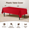 Picture of Exquisite 6-Pack Premium Plastic Tablecloth 54in. x 108in. Rectangle Plastic Table Cover - Red