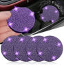 Picture of NBTEPEM 4pcs Bling Car Cup Holder Coaster, 2.75 inch Anti-Slip Shockproof Universal Car Coasters Insert Bling Crystal Rhinestone Automotive Interior Accessories for Women (4 pcs, Purple Violet)