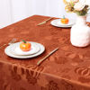 Picture of Smiry Thanksgiving Tablecloth 60x140 Inch, Fall Waterproof Damask Table Cloth for Rectangle Table, Autumn Pumpkin Fabric Jacquard Table Covers for Harvest Parties, and Holiday Dinner, Terracotta