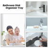 Picture of MicoYang Silicone Bathroom Soap Dishes with Drain Spout-Bathroom and Kitchen Sink Organizer,Sponge Holder,Dish Soap Tray,Perfect for Dispenser,Scrubber,Bottle,Cup on Sink or Counter-Tapioca 4.9"×3.2"