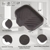 Picture of MicoYang Silicone Bathroom Soap Dishes with Drain Spout-Bathroom and Kitchen Sink Organizer,Sponge Holder,Dish Soap Tray,Perfect for Dispenser,Scrubber,Bottle,Cup on Sink or Counter-Coffee 4.9"×3.2"