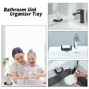 Picture of MicoYang Silicone Bathroom Soap Dishes with Drain Spout-Bathroom and Kitchen Sink Organizer,Sponge Holder,Dish Soap Tray,Perfect for Dispenser,Scrubber,Bottle,Cup on Sink or Counter-Coffee 4.9"×3.2"