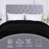 Picture of Utopia Bedding Comforters Queen Size, All Season Duvet Insert, Down Alternative Box Stitched Bed Comforter with Corner Tabs, Machine Washable (Black)