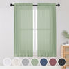 Picture of OWENIE Sheer Curtains, Sage Green Sheer Curtains 63 inch Length 2 Panels Set, Rod Pocket Voile Fimly Sheer Drapes for Living Room/Bedroom, 2pcs, Each 42" W x 63" L