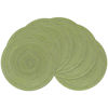 Picture of SHACOS Round Placemats Set of 6 for Dining Tables 15 inch Cotton Braided Placemats Washable Reversible for Kitchen Holiday Party (Pea Green, 6)