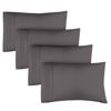 Picture of King Pillow Cases Set of 4 - Ultra-Soft, Hotel Quality Pillowcase Covers - Comfy Bedding for Women, Men, Kids & Teens - Machine Washable Pillow Protectors - 4 Piece - King Size Dark Grey Pillow Cover