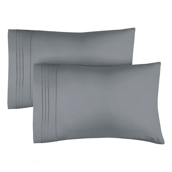 Picture of King Pillow Cases Set of 2 - Extra Soft, Hotel Quality Pillowcase Covers - Comfy Bedding for Women, Men, Kids & Teens - Machine Washable Pillow Protectors - 2 Piece - King Size Steel Blue Pillow Cover