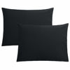 Picture of FLXXIE Microfiber Pillow Cases Standard Size, Soft Pillowcases with Envelope Closure, Wrinkle, Stain Resistant Pillow Covers, 20x26, Black