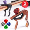 Picture of Capo Guitar Capo for Acoustic Electric Guitar Ukulele - 2 Pack Guitar Kapo Clip Clamp with Picks Holder