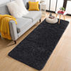 Picture of OLANLY 2x5 Machine Washable Runner Rugs for Hallway, Soft Fluffy Shaggy Bedside Rugs for Bedroom, Living Room, Indoor Floor Carpet for Kids Girls and Boys, Nursery Rooms, Home Decor Aesthetic, Black