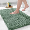Picture of Yimobra Bathroom Rug Mat 24 x 17, Extra Soft Non Slip Absorbent Water Bath Rug, Quick Dry Machine Washable Chenille Shaggy Shower Mat, Bath Mat for Bathroom Floor, Home Decor Accessories, Green