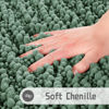 Picture of Yimobra Bathroom Rug Mat 24 x 17, Extra Soft Non Slip Absorbent Water Bath Rug, Quick Dry Machine Washable Chenille Shaggy Shower Mat, Bath Mat for Bathroom Floor, Home Decor Accessories, Green
