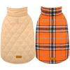 Picture of Kuoser Warm Dog Coat, Reversible Dog Jacket Waterproof Dog Winter Coat British Style Plaid Dog Clothes Pet Dog Cold Weather Coats Cozy Snow Jacket Vest for Small Medium Large Dogs Orange XL