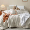 Picture of Bedsure Queen Size Comforter Set, Reversible Beige Soft Prewashed Bedding for All Seasons, 3 Pieces Warm Down Alternative Bed Set, 1 Lightweight Comforter (90"x90") and 2 Pillowcases (20"x26")