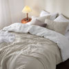Picture of Bedsure Queen Size Comforter Set, Reversible Beige Soft Prewashed Bedding for All Seasons, 3 Pieces Warm Down Alternative Bed Set, 1 Lightweight Comforter (90"x90") and 2 Pillowcases (20"x26")