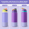 Picture of Alwenid 2PCS Silicone Water Bottle Boot for Owala 32 Oz, Anti-Slip Protective Sleeve Bottom Bumper Protector for FreeSip, Twist, and Flip Stainless Steel Water Bottles (Purple)