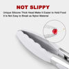 Picture of Premium Silicone Set of 2 Cooking Tongs, 9-Inch & 12-Inch BPA Free Non-Stick Stainless Steel BBQ Grilling Locking Food Tong, Light Grey