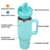 Picture of BJPKPK 40 oz Stainless Steel Tumbler With Handle Insulated Tumblers With 2 Straw Travel Coffee Mug With Lid,Turquoise