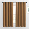 Picture of NICETOWN Bedroom Curtains 63 inch Length 2 Panels - Grommet Top Blackout Room Darkening Sound Reduction Privacy Thermal Drapes for Flat/Laundry, Gold Brown, W52 x L63